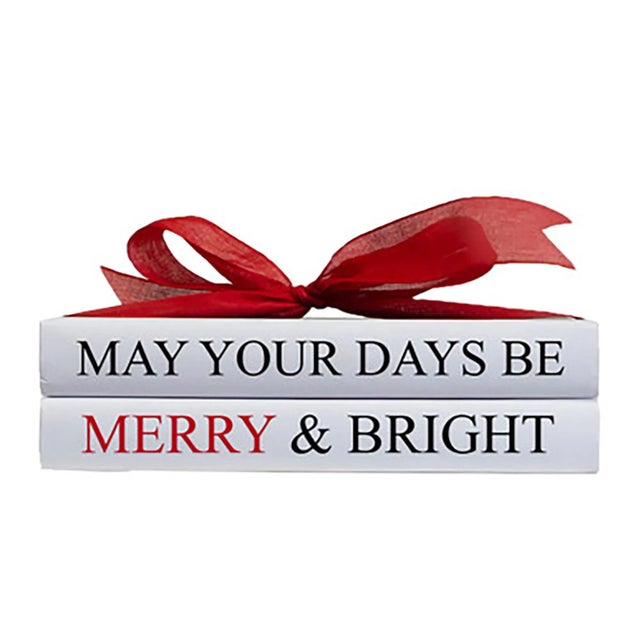 Celebrate the season with our "Merry & Bright" Holiday book set. Two books with custom spines, with a coordinating red...