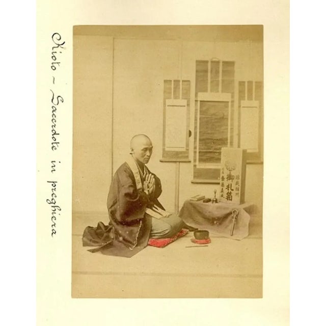 Devotional Portraits from Kyoto - Ancient Albumen Print 1870/1890 1870/1890 For Sale - Image 5 of 6