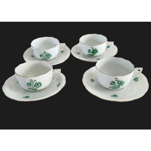Traditional Vintage Herend (1948-1993) Set of Four Coffee Cups With Saucers - 8 pcs For Sale - Image 3 of 10