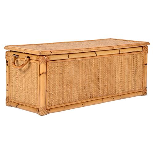 Mid-Century Modern French Riviera Storage Chest in Bamboo and Wicker, 1970 For Sale - Image 12 of 12