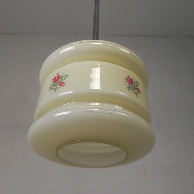 Art Deco Pendant Lamp with Marbled Glass Shade, 1930s For Sale - Image 4 of 15