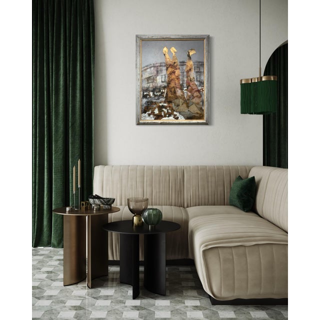 Andrea Stella "In Love Behind the Walls" Gold Leaf Oil Mixed Media Painting, Figurative, Italian Contemporary Art, 2010 For Sale In Monterey, CA - Image 6 of 8
