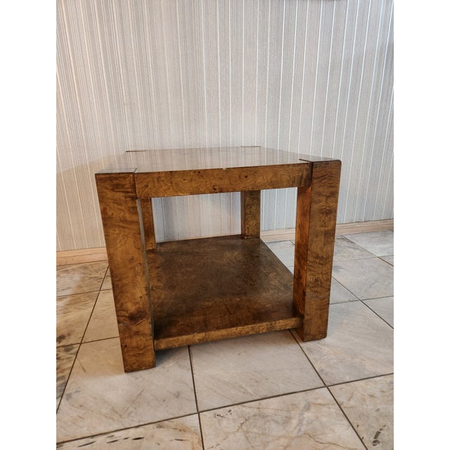 Altavista Lane 1970s Olivewood Burl Side Table Milo Baughman for Lane Altavista For Sale - Image 4 of 18