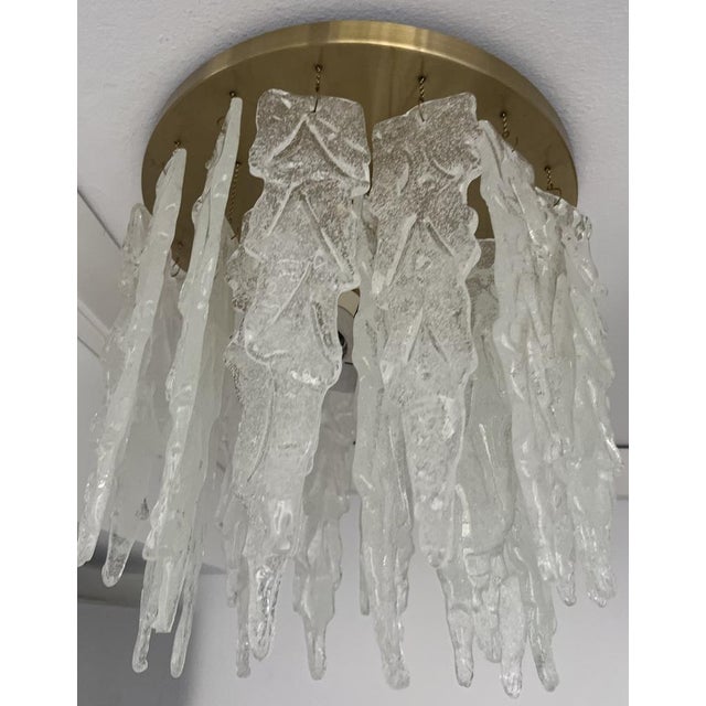 Mid-Century Italian Clear Murano Leaf Flushmount, 1970s For Sale - Image 10 of 17