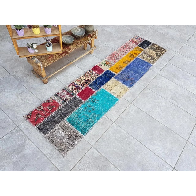 Mid 20th Century Oushak Anatolian Hallway Runner For Sale - Image 9 of 10