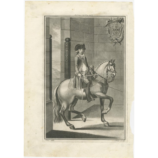Baroque Gaspar Fróis Machado, Equestrian Training Horsemanship, 1790, Engraving, Set of 3 For Sale - Image 3 of 15