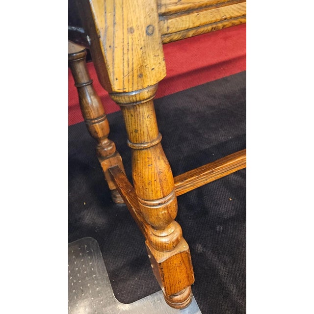 Mid 20th Century John Widdicomb Co. Farmhouse Wood Dining Trestle Table 7.5 Ft For Sale - Image 9 of 12