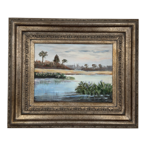 Vintage Original Old Florida Marsh Landscape Painting