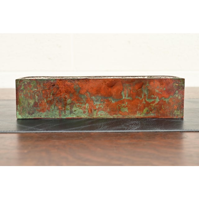 Tiffany Studios New York Grapevine Pattern Bronze and Favrile Slag Glass Letter Rack For Sale - Image 11 of 14