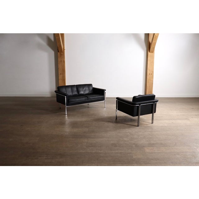 Vintage Model 6912 Two-Seater Sofa in Black Leather by Horst Brüning for Kill International, Germany, 1967 For Sale - Image 11 of 13