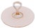 Elegantly simple pink glass single-handled tray -- perfect for serving cookies, desserts, or hors d'oeuvres. No maker's...