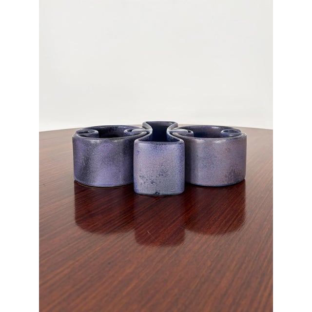 Italian midcentury modern design vitreous china ceramic centerpiece designed by Angelo Mangiarotti and produced by...