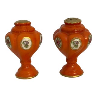 Mid Century Orange Topiary Shaped Salt and Pepper Shakers, Japan - a Pair For Sale