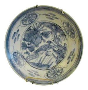 Antique Chinese Blue and Celadon Dish From Ship Salvage