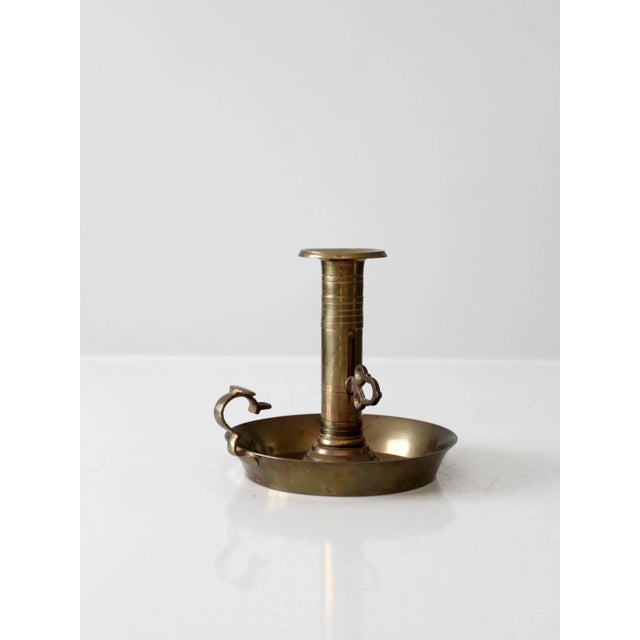 Victorian Antique Brass Chamberstick For Sale - Image 3 of 13