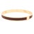 Metal Vintage Hermes Paris Kawaii (Rose) Gold Plated & Epsom Leather Bangle Bracelet For Sale - Image 7 of 12