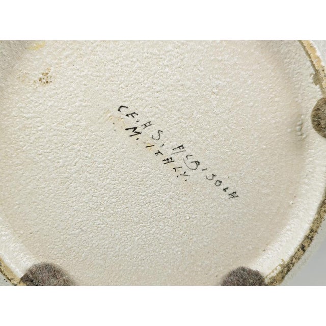 Mid-Century Hand-Painted Ceramic Vase or Umbrella Stand by L. Poggi Assalini for CE AS Albisola, Italy, 1950s For Sale - Image 13 of 17