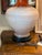 1960s Ceramic Lamp With a Cream Glaze and Orange Accent For Sale - Image 4 of 4
