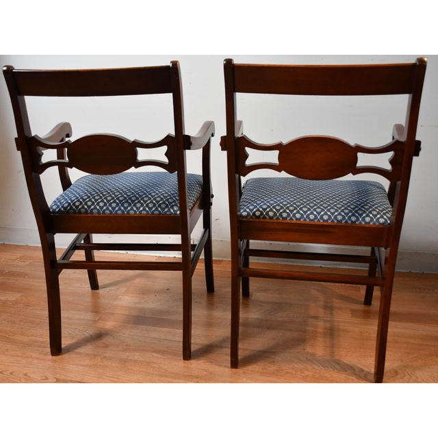 Wood 1950 English Regency Style Mahogany Set of Six Dining-Room Chairs 2 Arm & 4 Side For Sale - Image 7 of 14