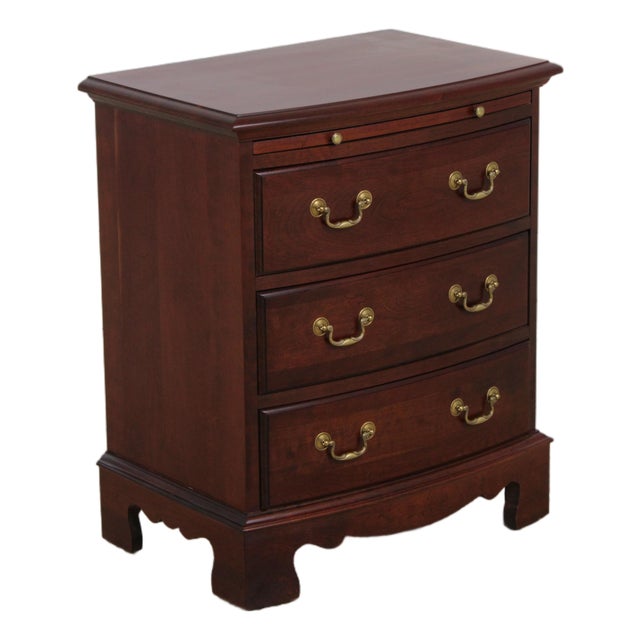Pennsylvania House Bow Front Cherry 3 Drawer Nightstand For Sale