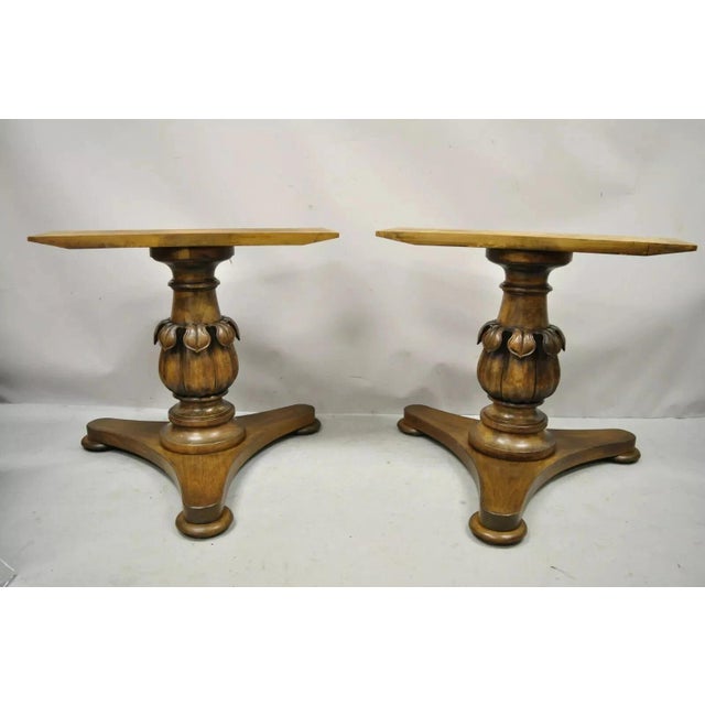 Vintage Carved Walnut Italian Regency Leaf Pineapple Pedestal Table Base For Sale - Image 10 of 11