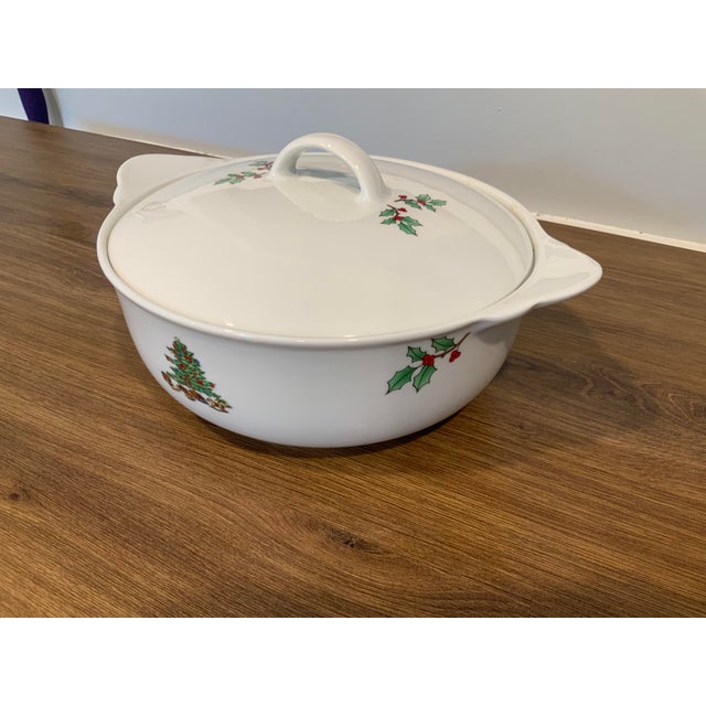 Traditional Vintage Tienshan Round Covered Casserole Holiday Hostess For Sale - Image 3 of 7