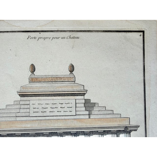 18th Century Hand-Colored Architectural Engraving by Jean-François De Neufforge, 1757 For Sale In Washington DC - Image 6 of 6