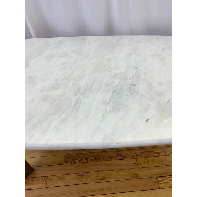 Early 21st Century Harp & Finial Noland Attributed Dining Table With Marble Top For Sale - Image 5 of 6