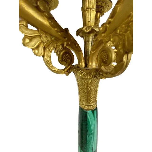 French Empire Style Bronze Dore Candleholders - a Pair For Sale - Image 4 of 10