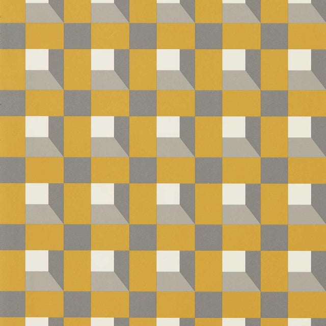 Harlequin Blocks Wallpaper in Nectar/Sketched/Diffused Light - a Sample For Sale