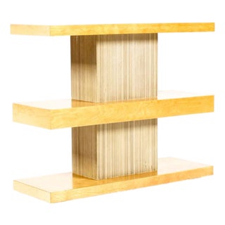Vintage Mid Century Maple Tiered Shelf Console — Paul Frankl for Barzilay For Sale