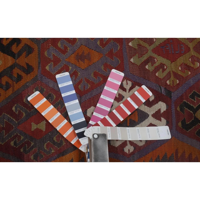 1960s Vintage Red Turkish Kilim Runner 3'9'' X 12'4'' For Sale - Image 11 of 13