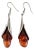 Vintage Amber and Sterling Silver Lily Drop Earrings For Sale
