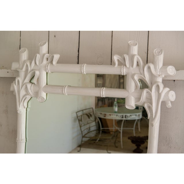 Wood Gampel-Stoll Hollywood Regency Mirror, White Faux Bamboo, Italy, 1960s For Sale - Image 7 of 13