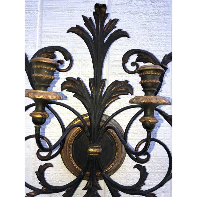 Italianate Tole and Wood Wall Sconce For Sale - Image 9 of 13