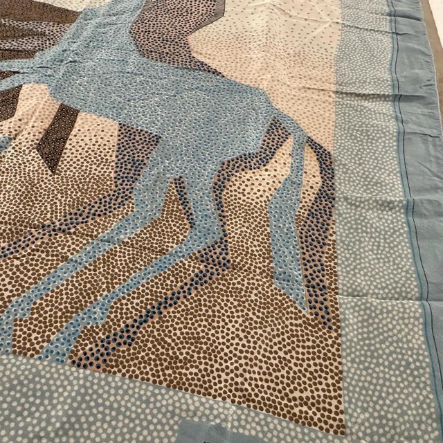 Contemporary Stylized Horses Silk Scarf by Paco Rabanne For Sale - Image 13 of 14
