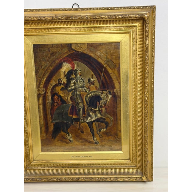Victorian 19th-Century British Victorian Renaissance Knight Equestrian Oil Painting, Circle of Sir John Gilbert Ra For Sale - Image 3 of 18