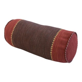 Designer French Manuel Canovas Feather/Down Bolster Pillow For Sale