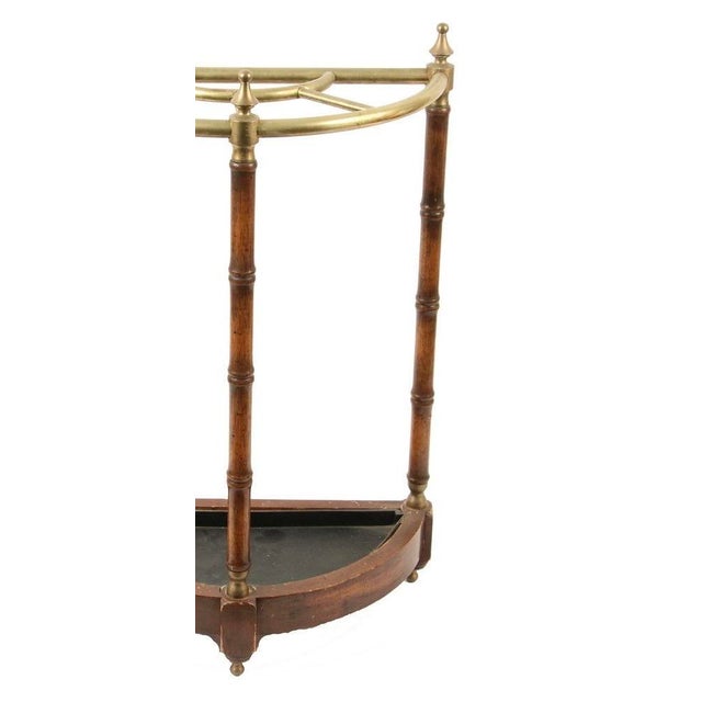 Early 20th Century Antique English Georgian Style Demi Lune Umbrella Stand For Sale - Image 4 of 6
