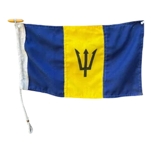 Vintage Wool Authentic Yachting Flag Barbados Trident Nautical Flag