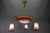 Traditional Empire French Red and White Glass and Bronze Chandelier, 1925 For Sale - Image 3 of 18