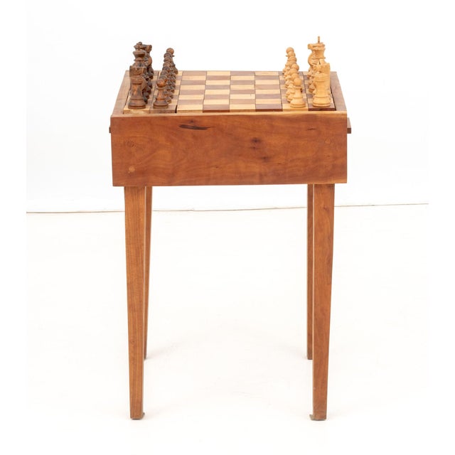 Contemporary Carved Wood Chess Table and Chessmen For Sale - Image 9 of 9
