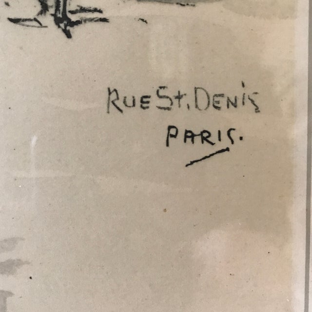 Jan Korthals Hand Colored Framed Print of “Rue St. Denis” Paris Chairish