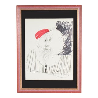 Abstract Mixed Media Portrait Drawing by James L. Bruch For Sale