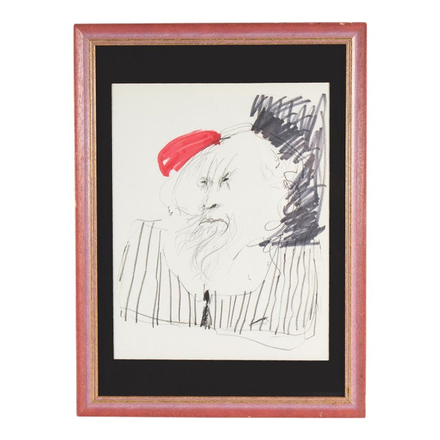 Abstract Mixed Media Portrait Drawing by James L. Bruch For Sale