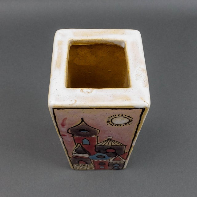 Elio Schiavon (1925-2004) Italy Vintage Mid Century Art Pottery Vase For Sale In Miami - Image 6 of 7