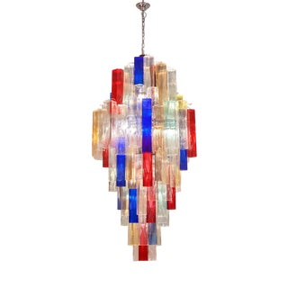 Italian Square Bark Murano Glass Chandelier by Simoeng For Sale