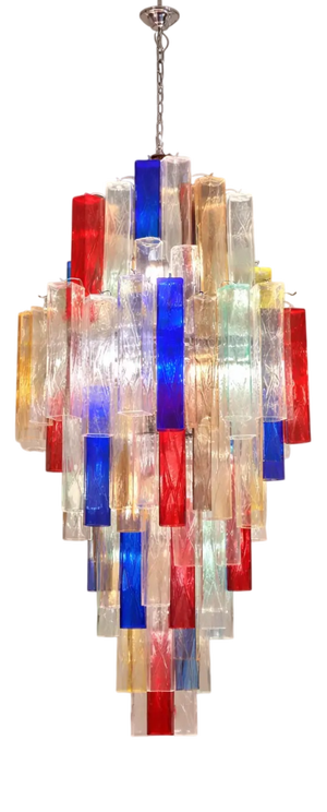 Italian Square Bark Murano Glass Chandelier by Simoeng