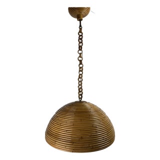 Midcentury Modern Pencil Bamboo Pendant Lamp, 1970s For Sale