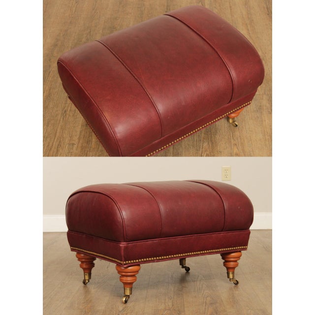 Leather Master Red Leather Lounge Chair and Ottoman A Pair Chairish